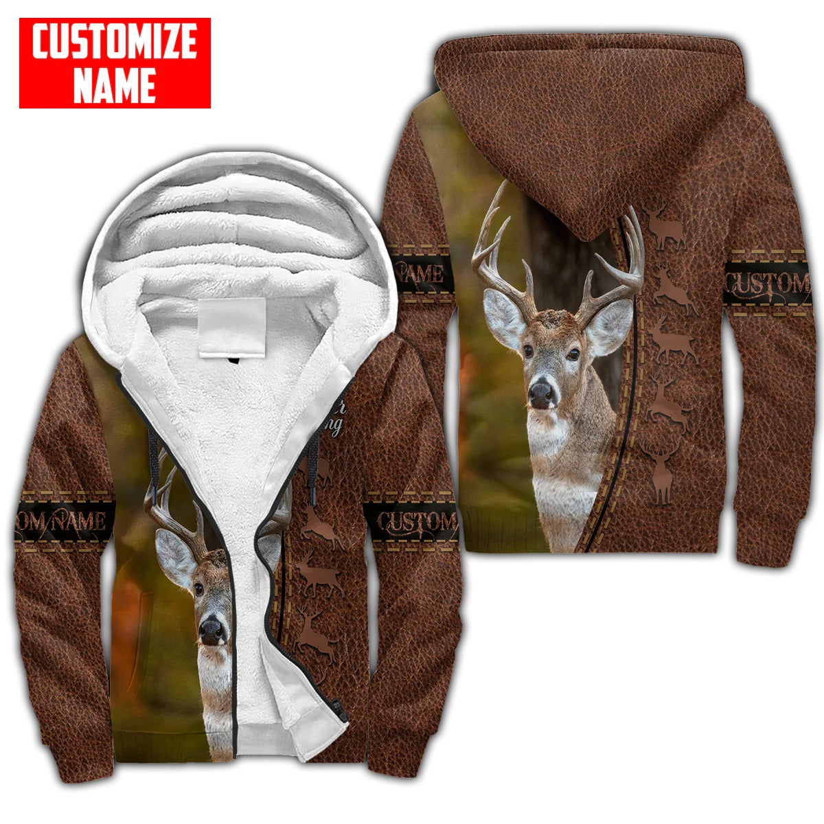 Deer Hunting Personalized Name 3D Over Printed Hoodie