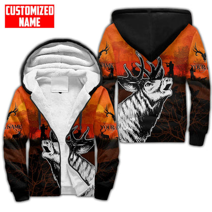 Deer Hunting Personalized Name 3D Over Printed Hoodie