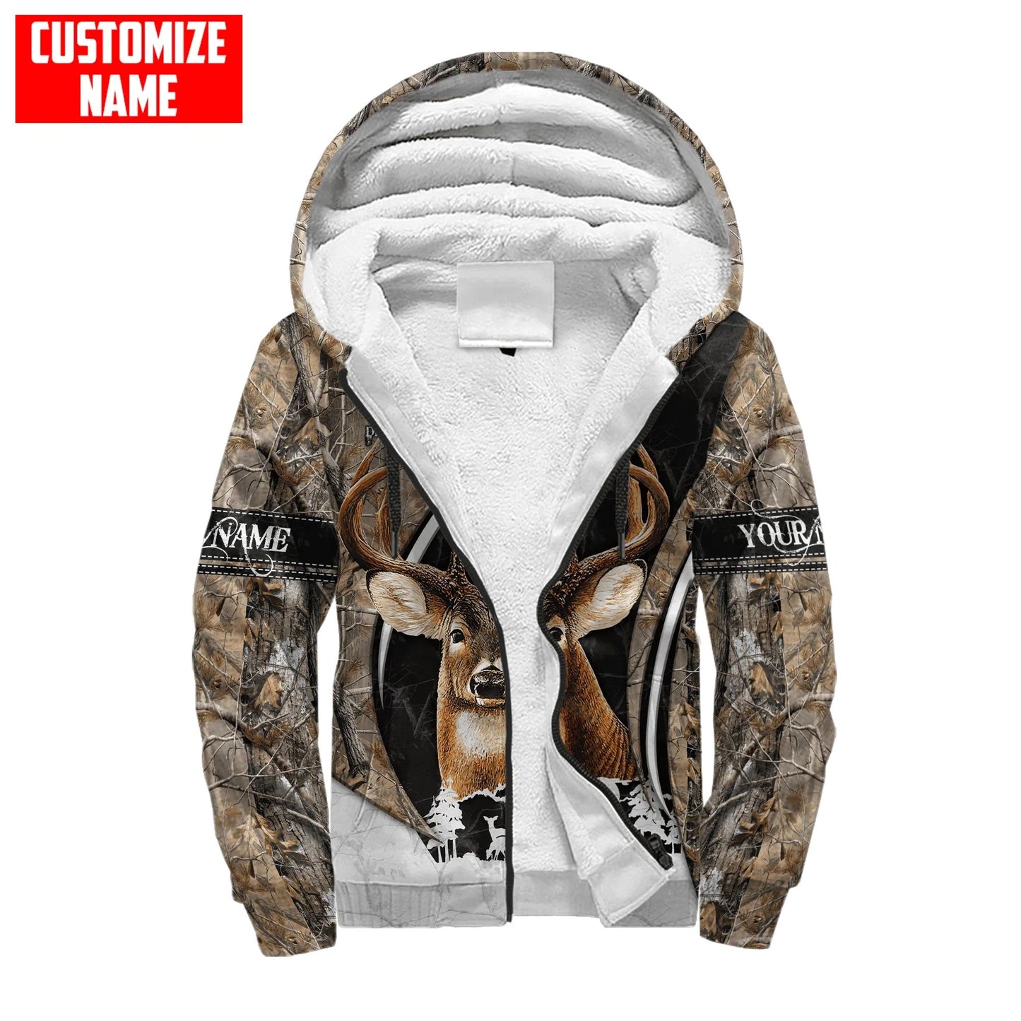 Deer Hunting Personalized Name 3D Over Printed Hoodie