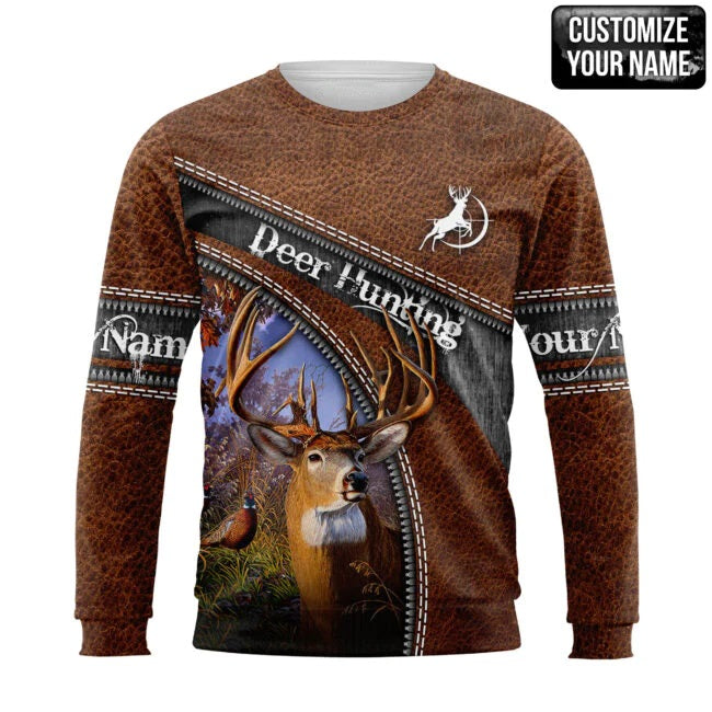 Deer Hunting Personalized Name 3D Over Printed Hoodie