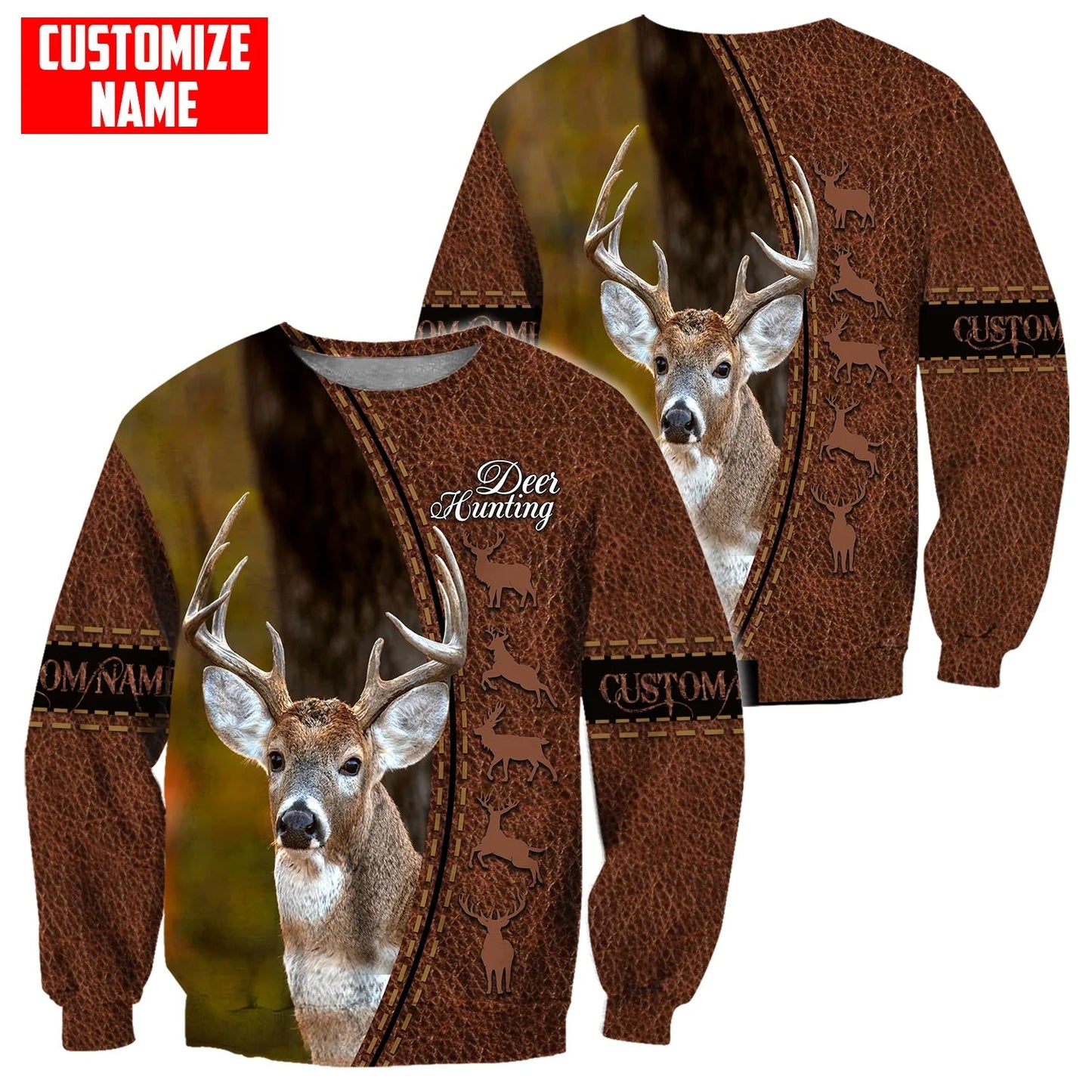 Deer Hunting Personalized Name 3D Over Printed Hoodie