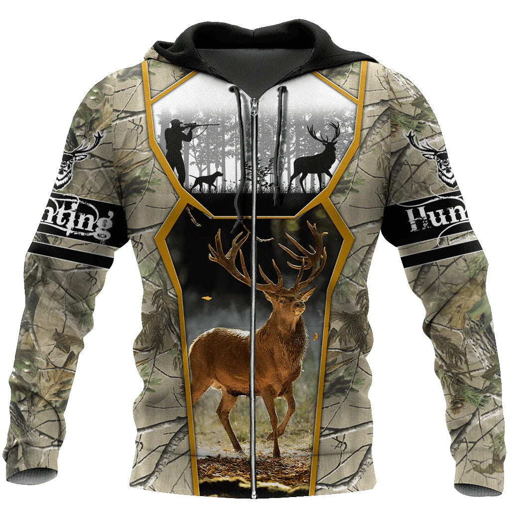 Deer Hunting 3D Over Printed Hoodie