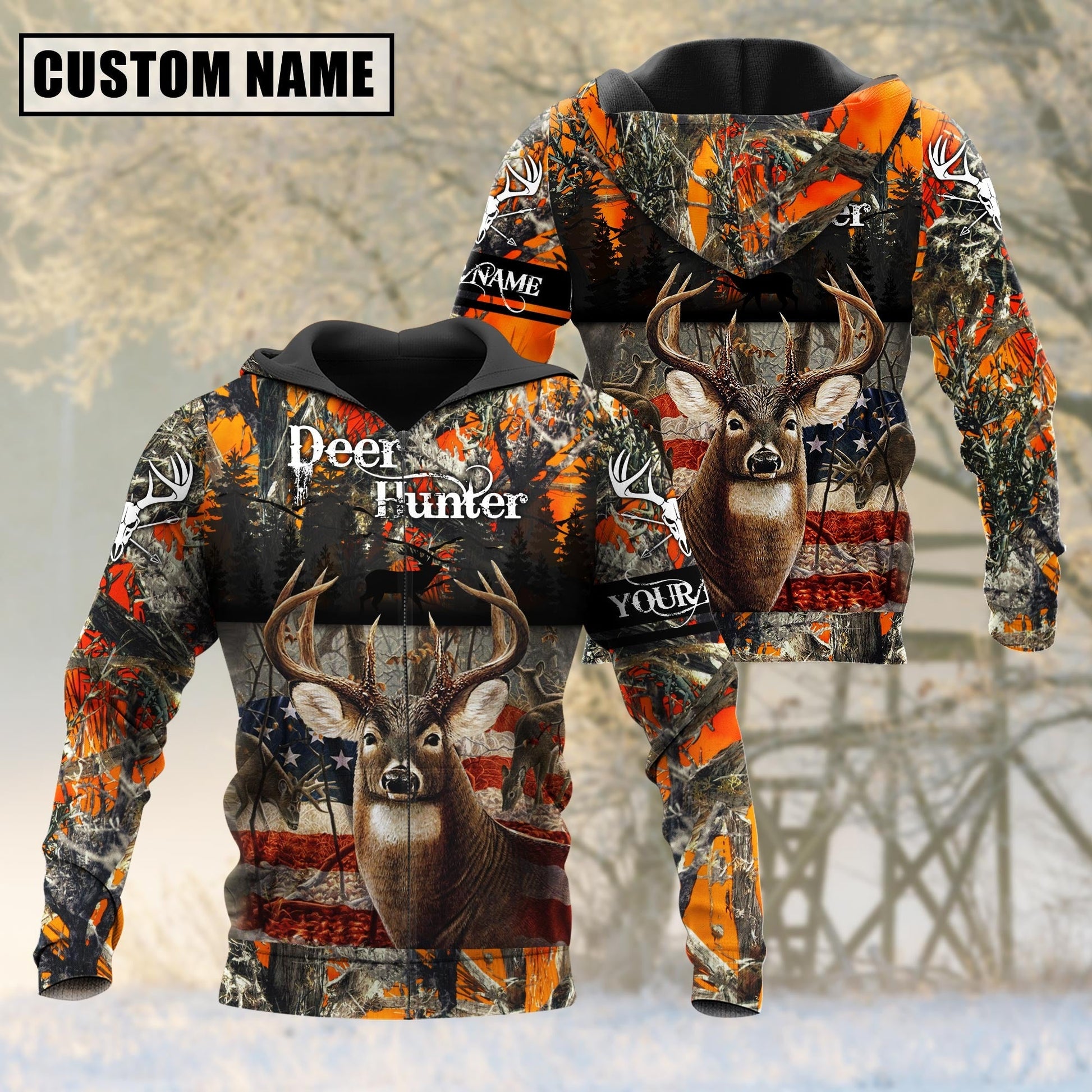 Custom Name Deer Hunting Shirt 3D All Over Printed Clothes