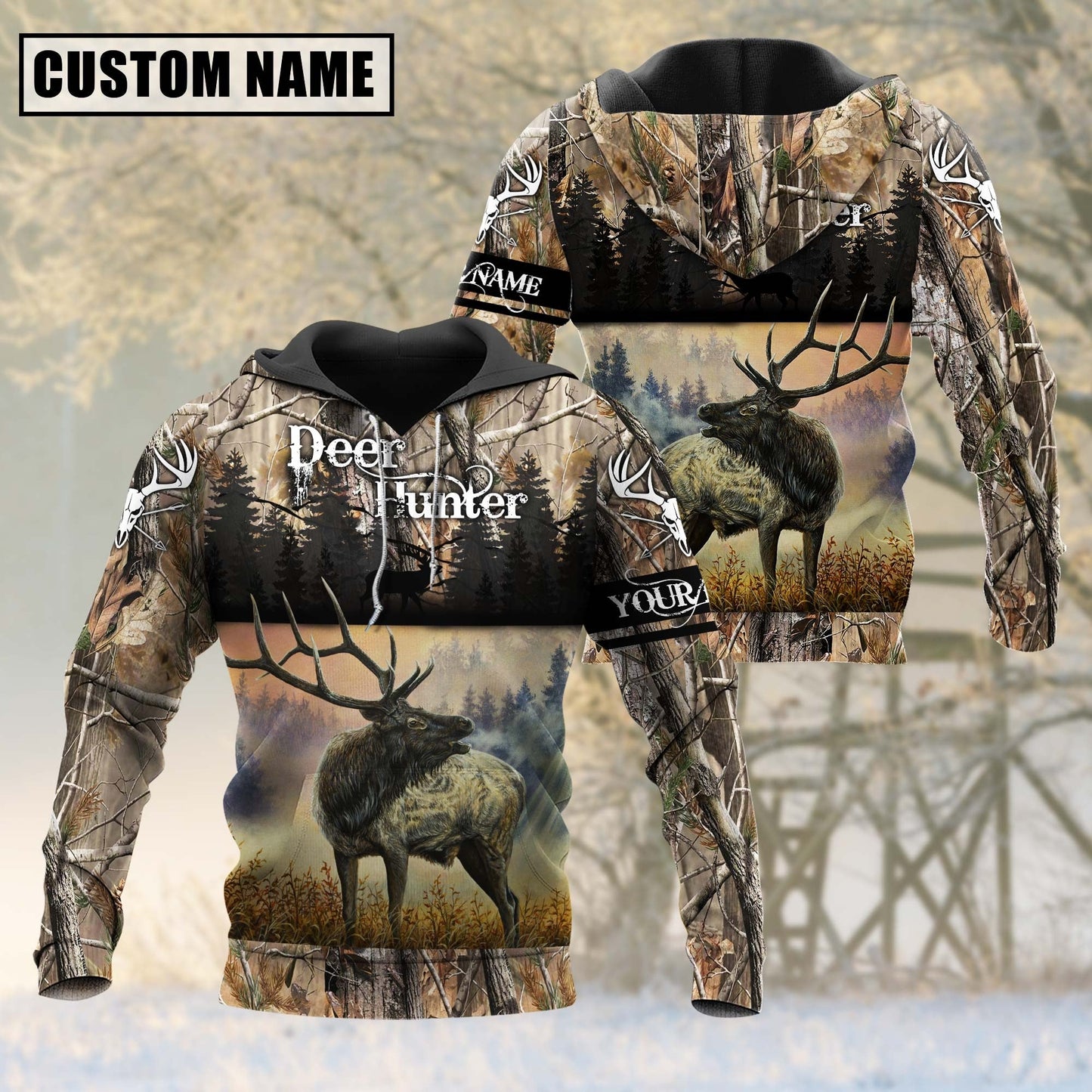 Custom Name Elk Hunting Shirt 3D All Over Printed Clothes