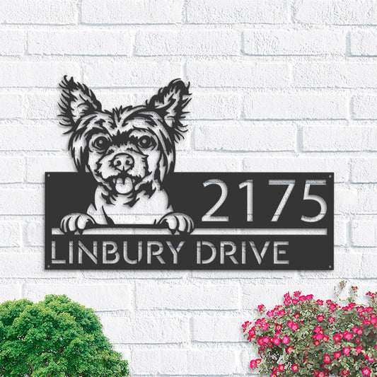 Personalized Chinese Crested dog, Puppy Metal Address Sign House number Hanging Address Plaque Yard Sign Outdoor decor Garden Stake