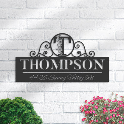 Personalized Monogram Letters family name Metal Address Sign House number Hanging Address Plaque Yard Sign Outdoor decor Garden Stake S1