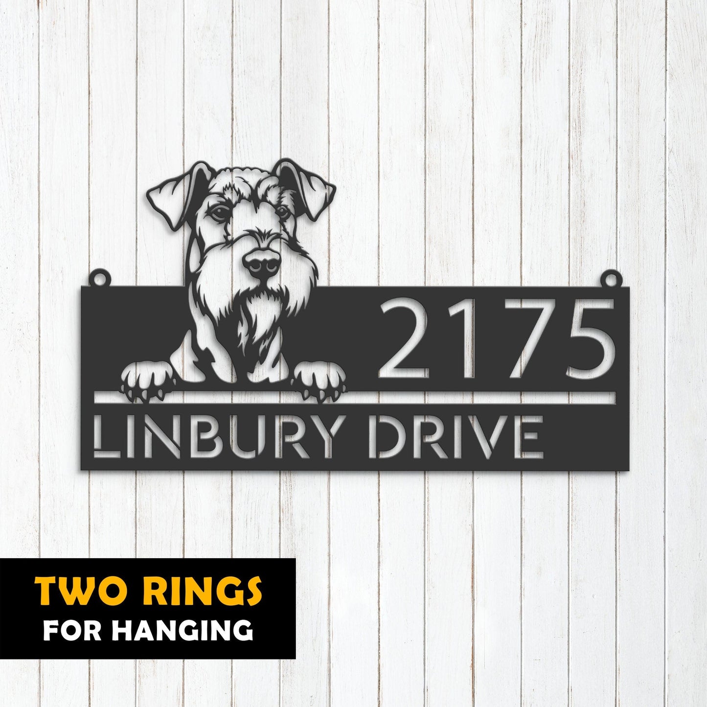 Personalized Airedale terrier dog, Puppy Metal Address Sign House number Hanging Address Plaque Yard Sign Outdoor decor Garden Stake