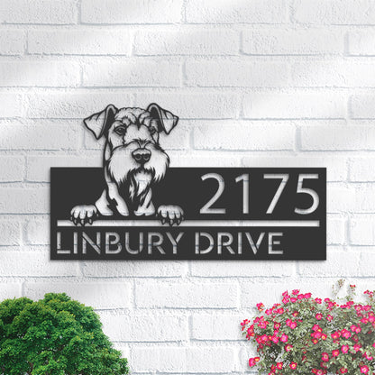 Personalized Airedale terrier dog, Puppy Metal Address Sign House number Hanging Address Plaque Yard Sign Outdoor decor Garden Stake