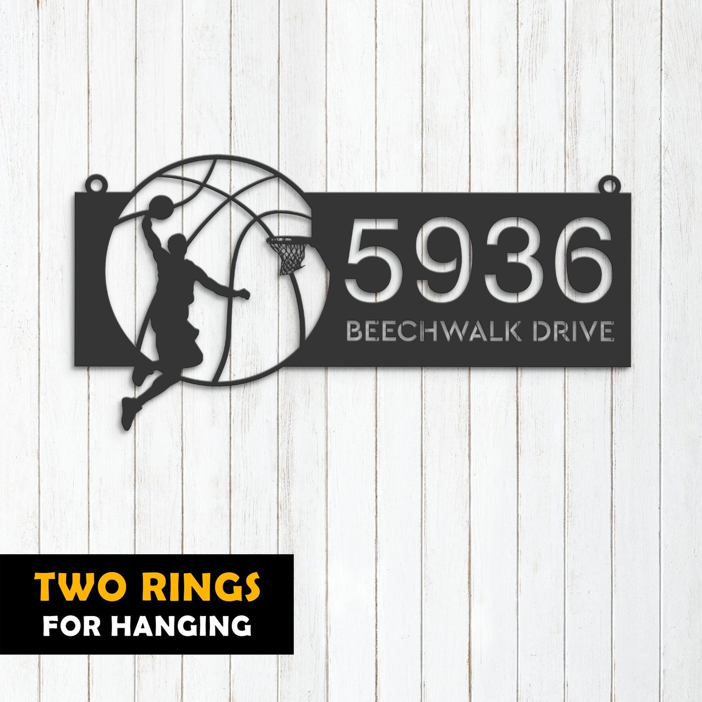 Personalized Basketball player Metal Address Sign House number Hanging Address Plaque Yard Sign Outdoor Sign Garden Stake