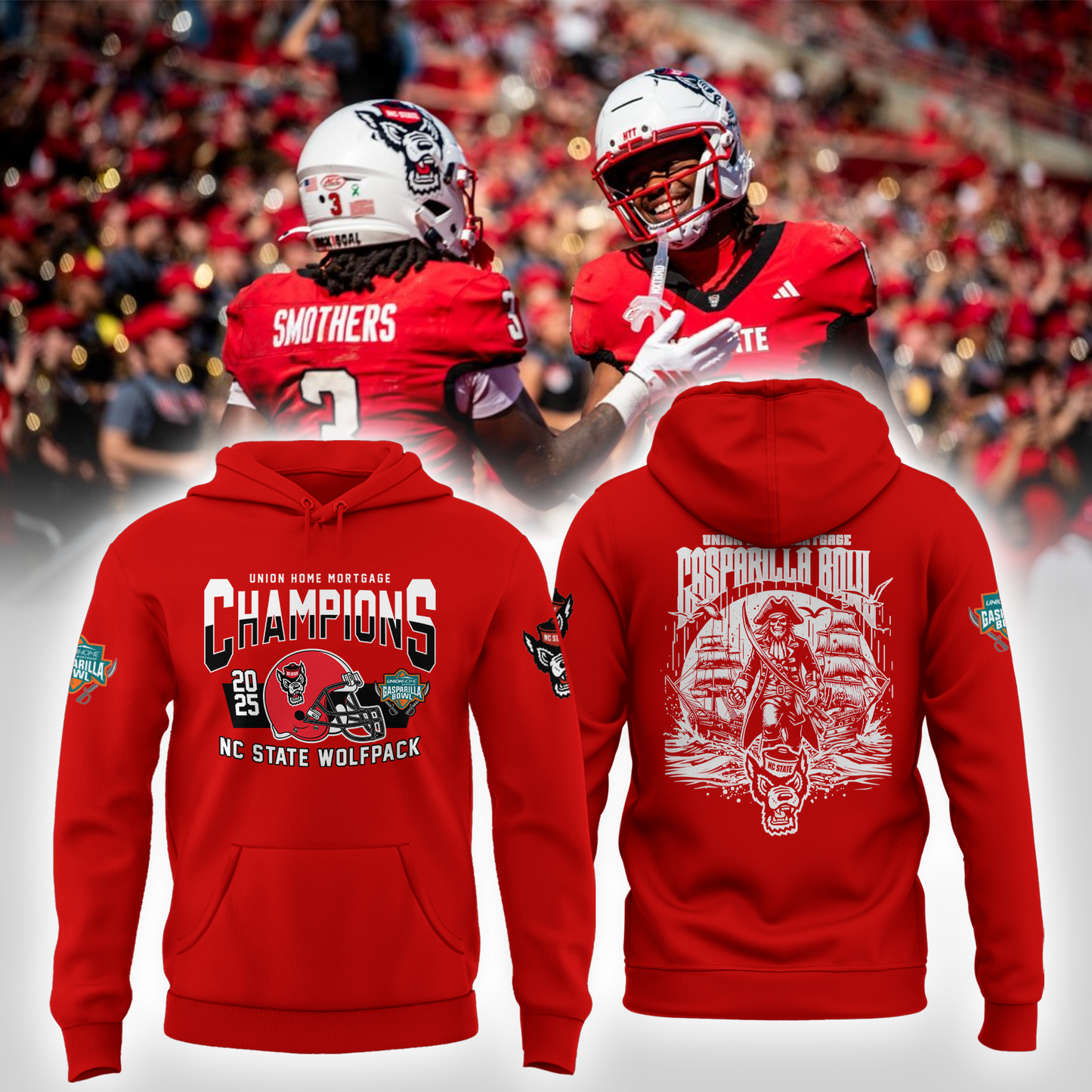 2025 GASPARILLA BOWL CHAMPS - NC State Football Hoodie Champions | IA94
