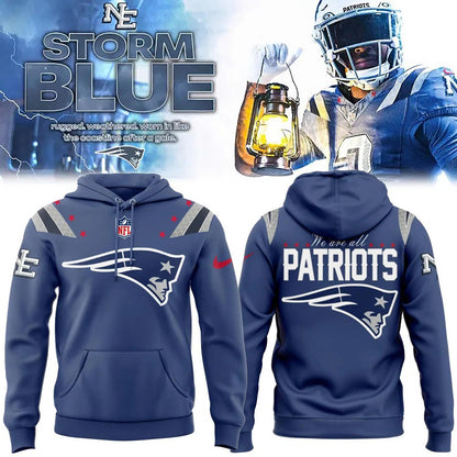.New England Patriots 2025 Rivalries Nor'Easter Storm Blue Hoodie | KK27