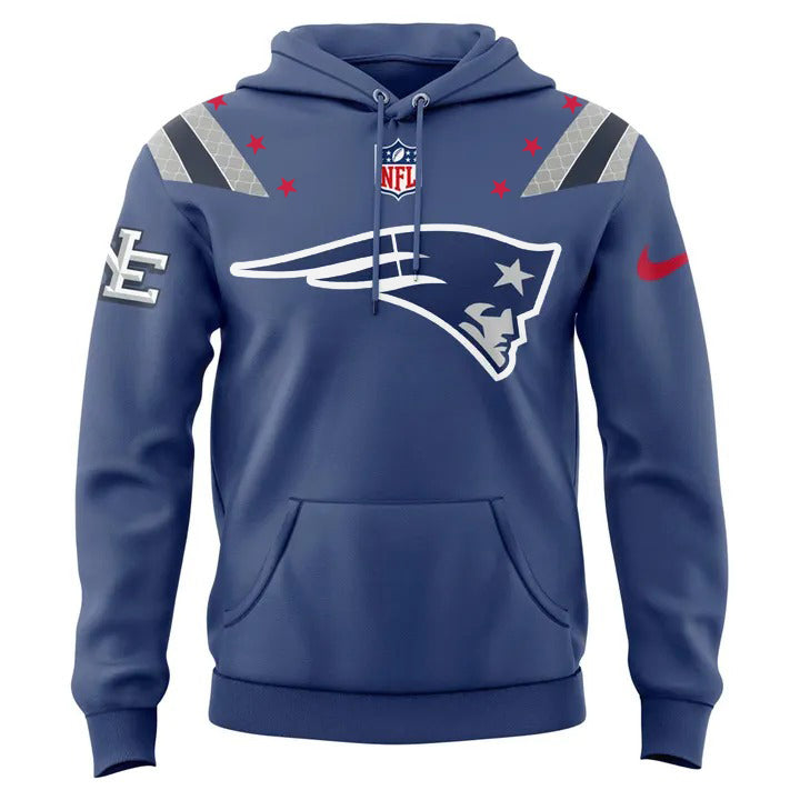 .New England Patriots 2025 Rivalries Nor'Easter Storm Blue Hoodie | KK27
