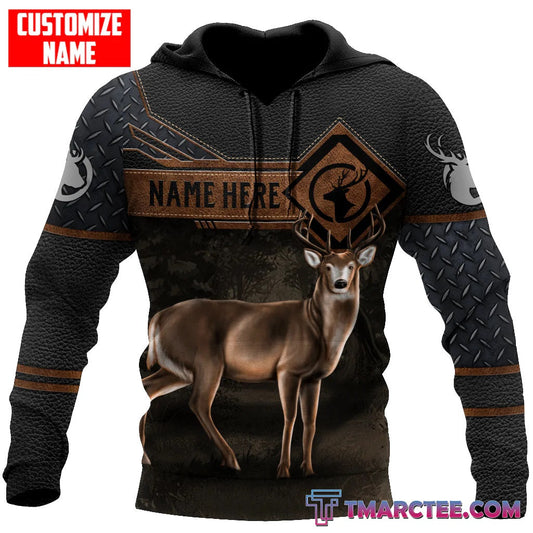 Deer Hunting Personalized Name 3D Over Printed Hoodie