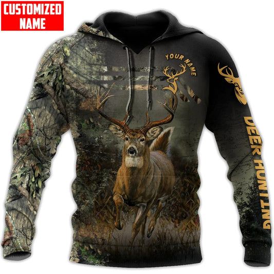 Hunter Camo Personalized Name 3D Over Printed Hoodie