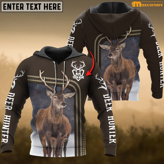 Deer Hunting Personalized Name 3D Over Printed Hoodie