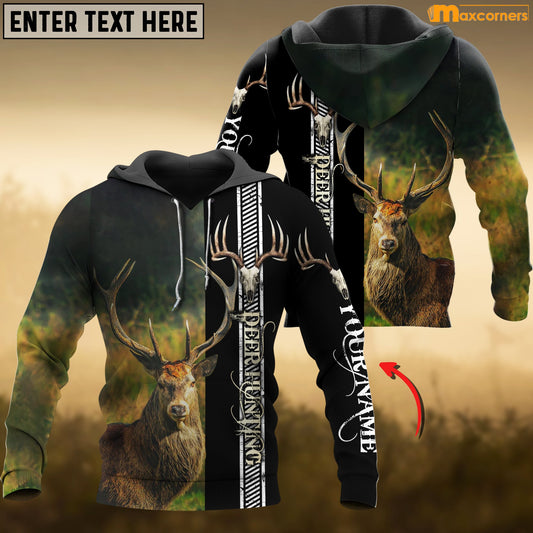 Deer Hunting Personalized Name 3D Over Printed Hoodie