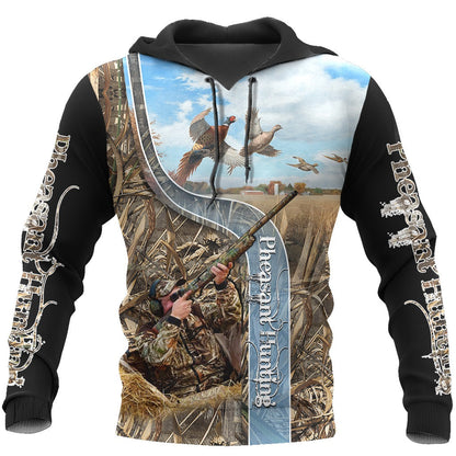 Pheasant Hunting 3D Over Printed Hoodie