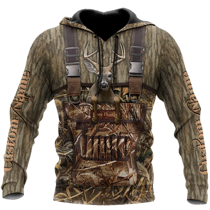 Deer Hunting Personalized Name 3D Over Printed Hoodie