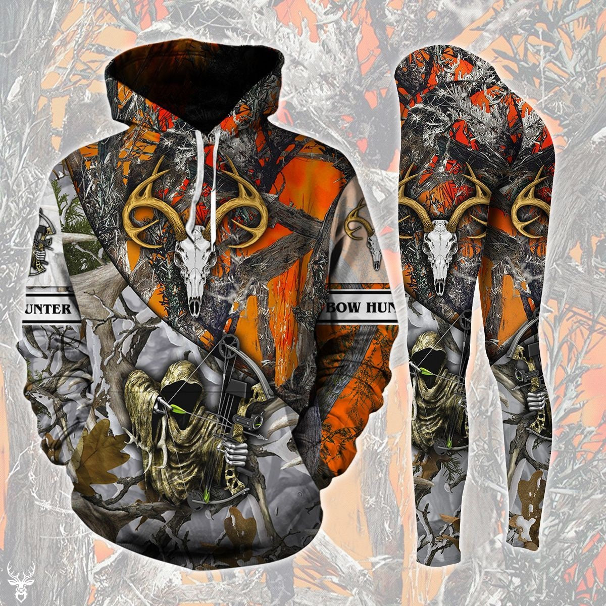 Deer Hunting 3D Over Printed Hoodie And Leggings