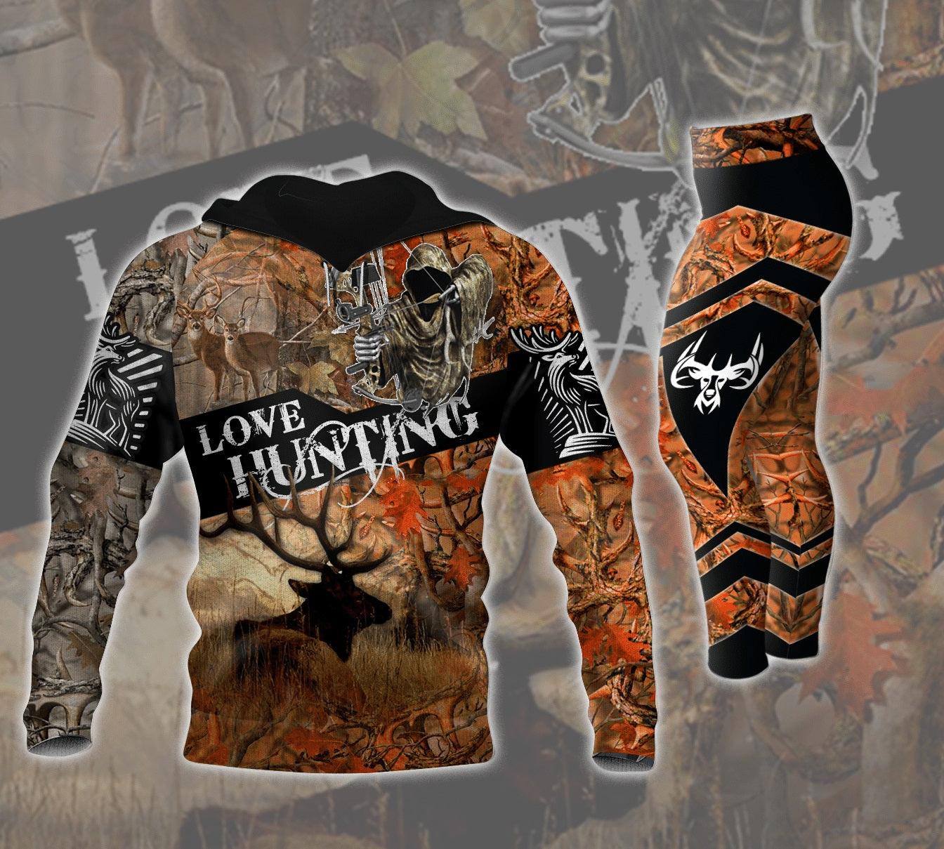 Deer Hunting Hoodie And Leggings PT72