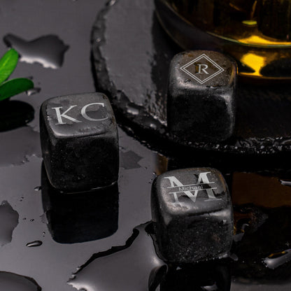 Personalized Whiskey Stones, Custom Engraved Whiskey Rocks, Best Man Groom Groomsmen Gifts, Wedding Gift for Guys, Fathers Day gift for Him