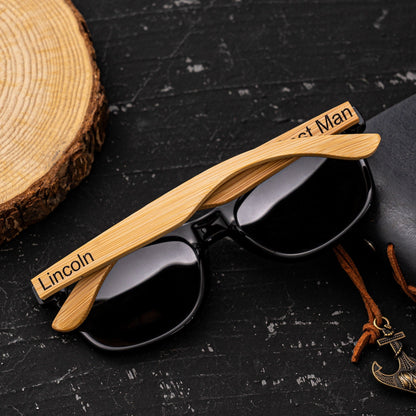 Personalized Wooden Sunglasses, Groomsman Sunglasses, Groomsmen Proposal Gift, Bachelor Party Gift, Wedding Gift For Guys, Best Man Gifts