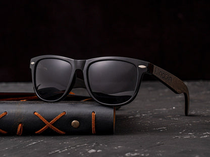 Personalized Ebony Wood Sunglasses, Custom Engraved Wood Sunglasses, Groomsmen Gifts, Groomsmen Proposal, Groomsman Best Men Gift, Men Gifts