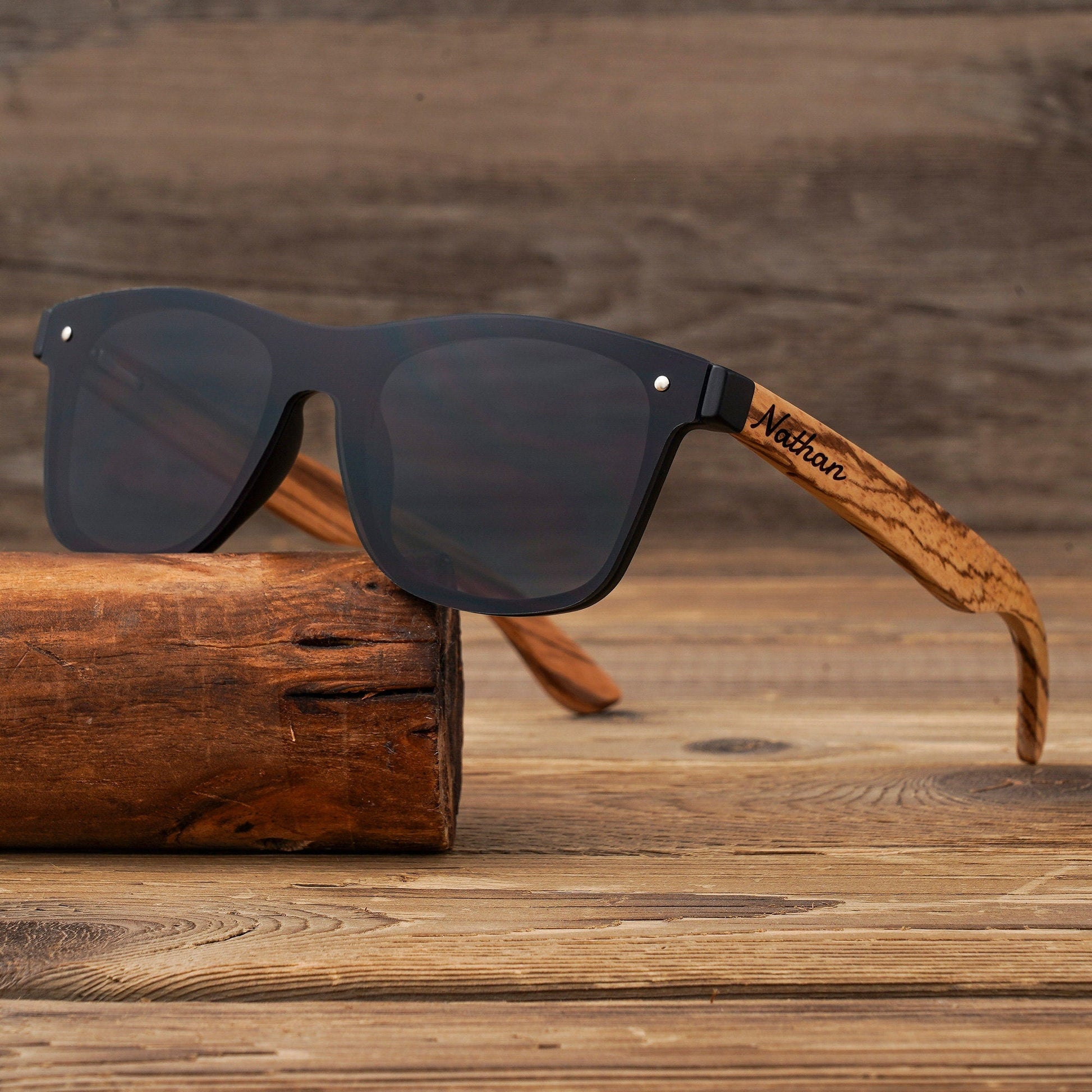 Personalized Polarized Wooden Sunglasses, Wooden Sunglasses Box, Engraved Unisex Sunglasses, Wood Box, Mens Gift, Groomsmen Gifts Proposal