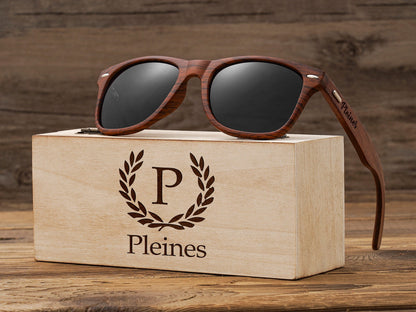 Personalized Polarized Wooden Sunglasses, Custom Wooden Sunglasses Box, Engraved Unisex Sunglasses, Wood Box, Mens Gift, Groomsmen Gifts