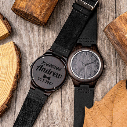 Groomsmen Gifts Set, Personalized Watch & Sunglasses in Custom Wooden Gift Box, Groomsmen Proposal Gift, Groomsmen Flask, Best Man Gifts