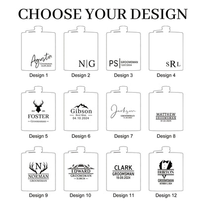 Personalized Leather Flask for Men, Groomsmen Gifts, Custom Groomsman Flask, Best Man Gifts, Groomsmen Proposal, Christmas Gift for Him