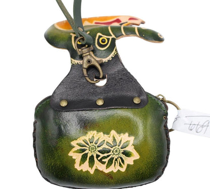 Genuine Handmade Leather Alligator Wristlet / Coin Purse / Wallet /change purse