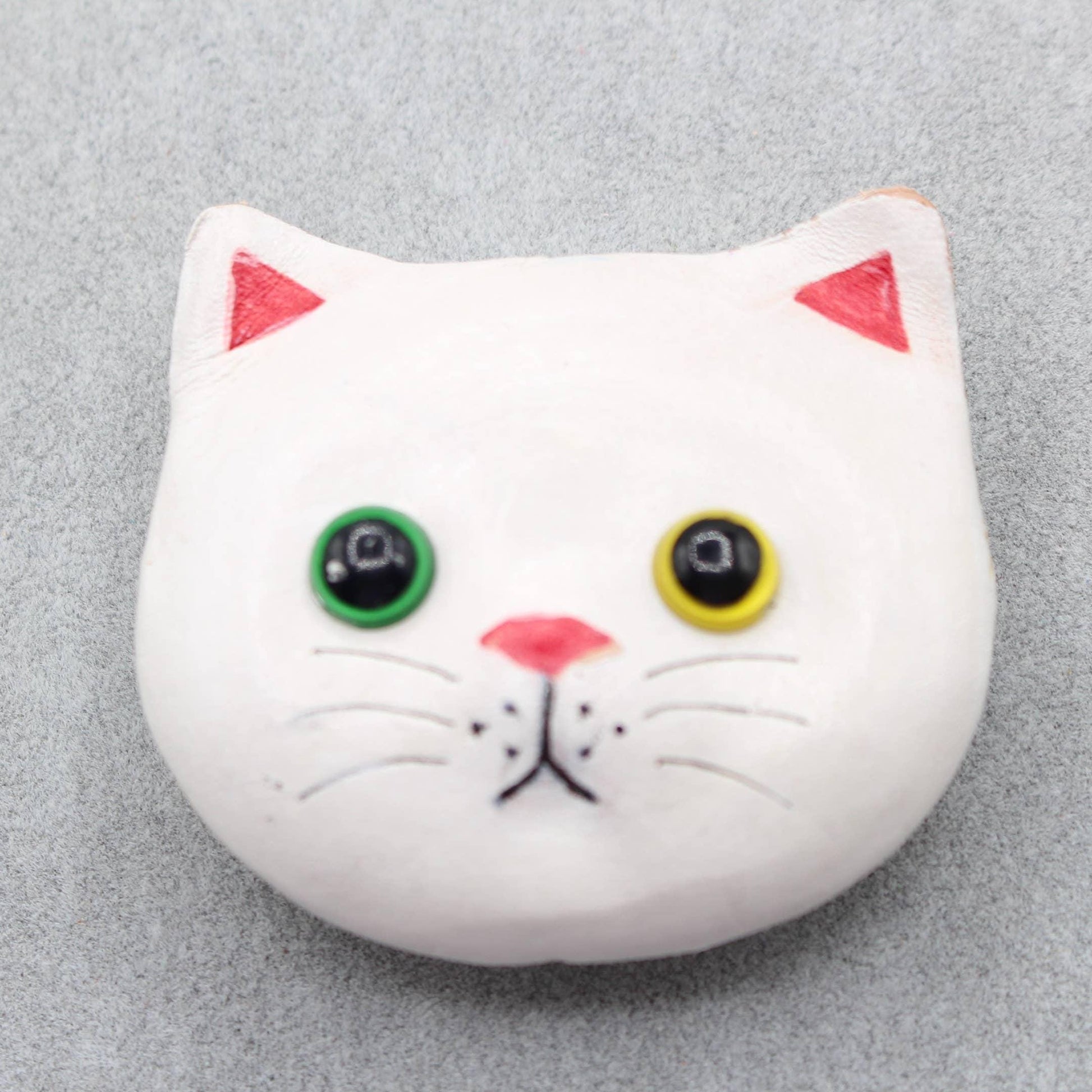 Handmade leather cat kitty magnets refrigerator 12 pcs  per set birthday gifts