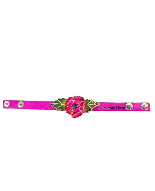 Handmade Leather Rose Bracelet: Personalized Valentine's Gift