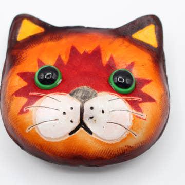 Handmade leather cat kitty magnets refrigerator 12 pcs  per set birthday gifts