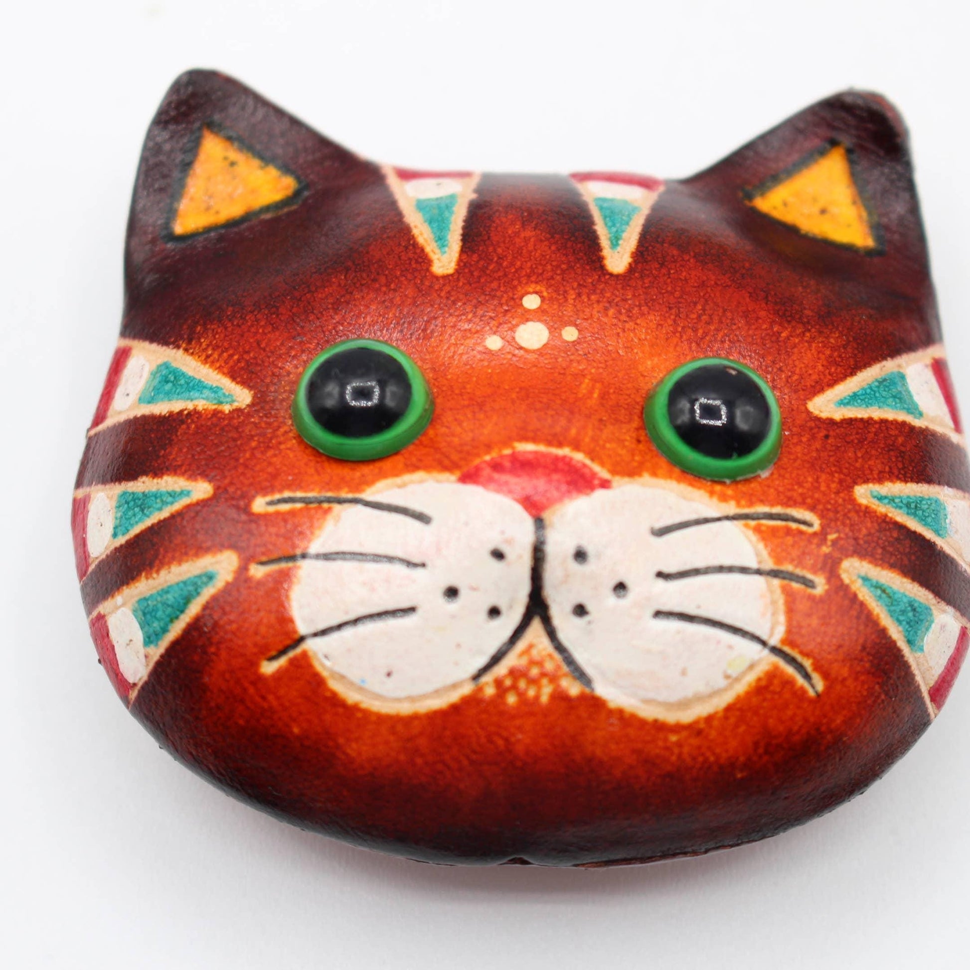 Handmade leather cat kitty magnets refrigerator 12 pcs  per set birthday gifts