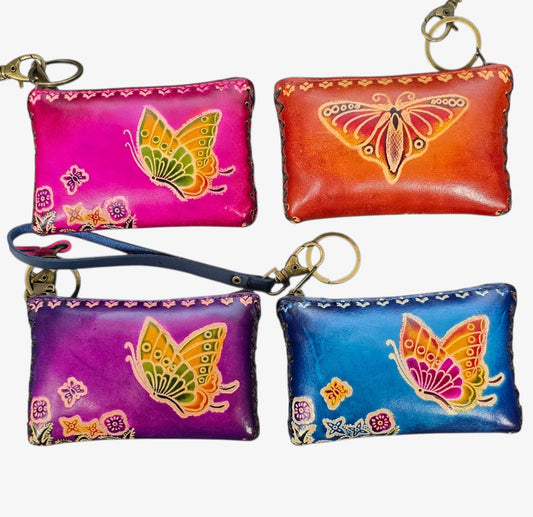 Handmade Leather Butterfly Coin Purse