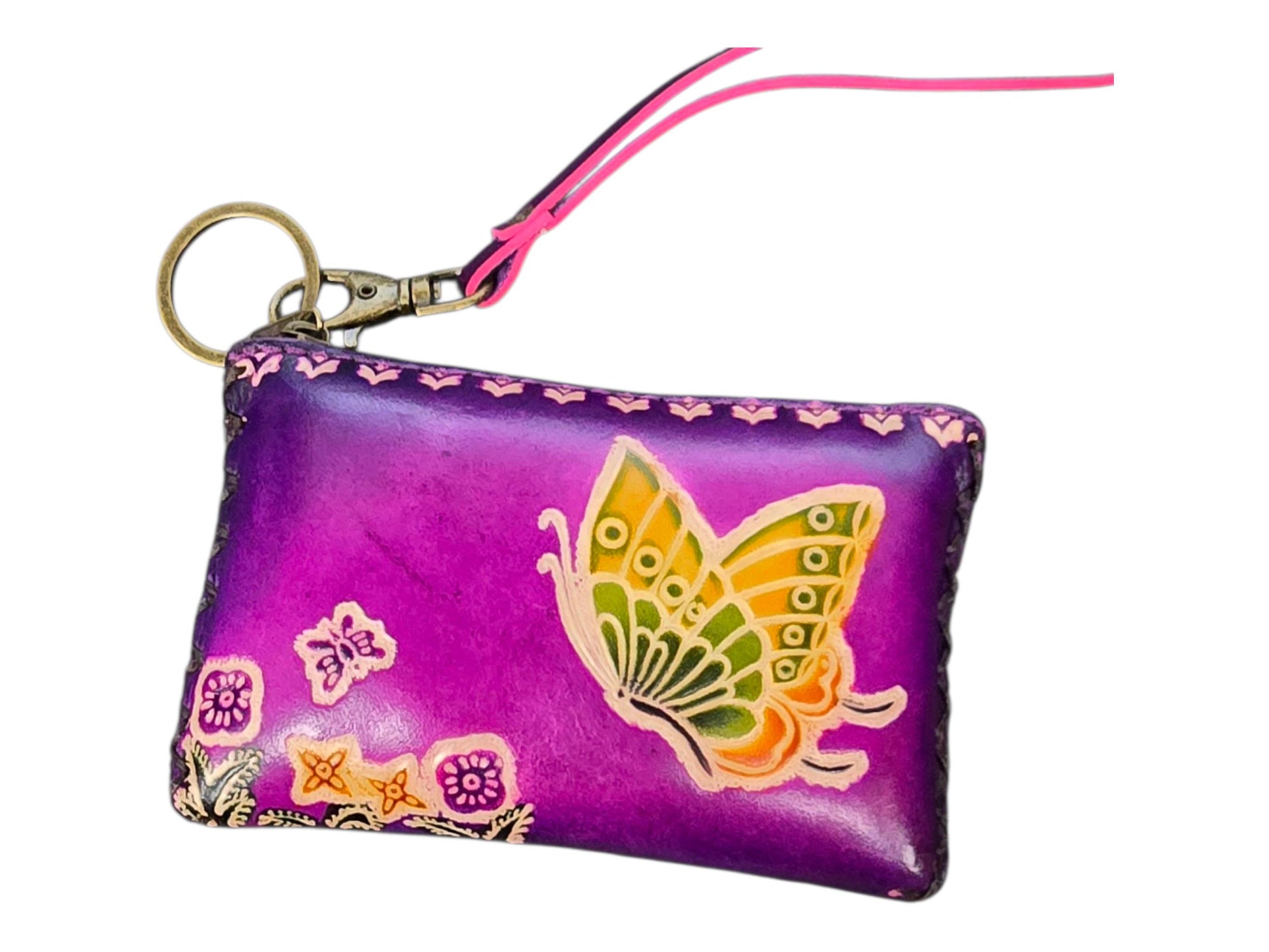 Handmade genuine leather butterfly coin purse / wallet / mini wallet, card holder / coin bag