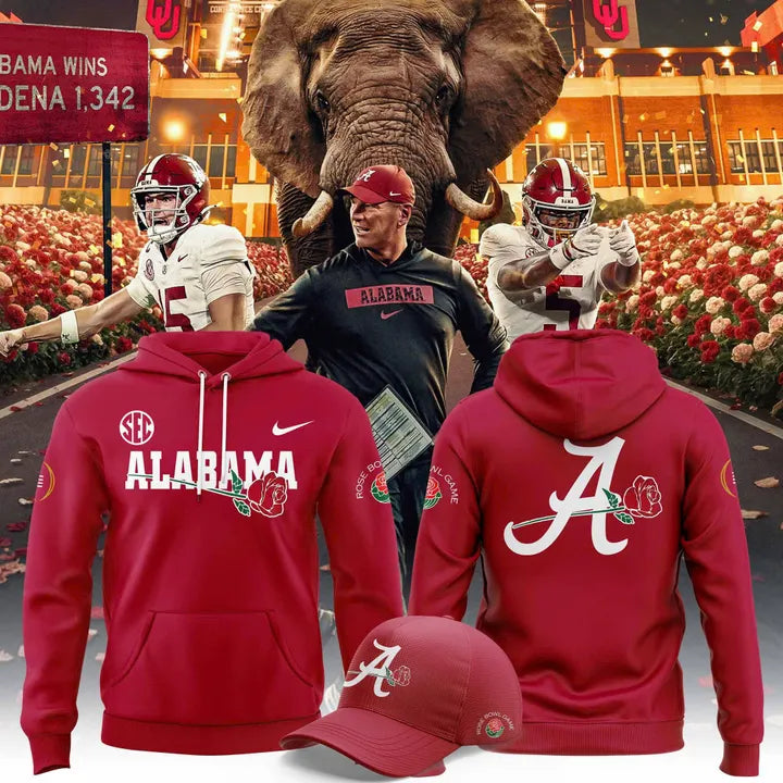 Alabama Crimson Tide 2026 Rose Bowl Game Hoodie | LB12