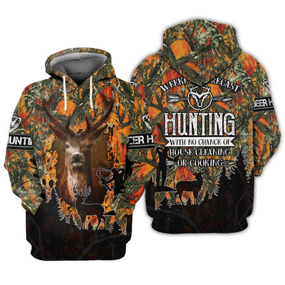 Weekend Forecast Hunting Deer All Over Printed 3D Shirts