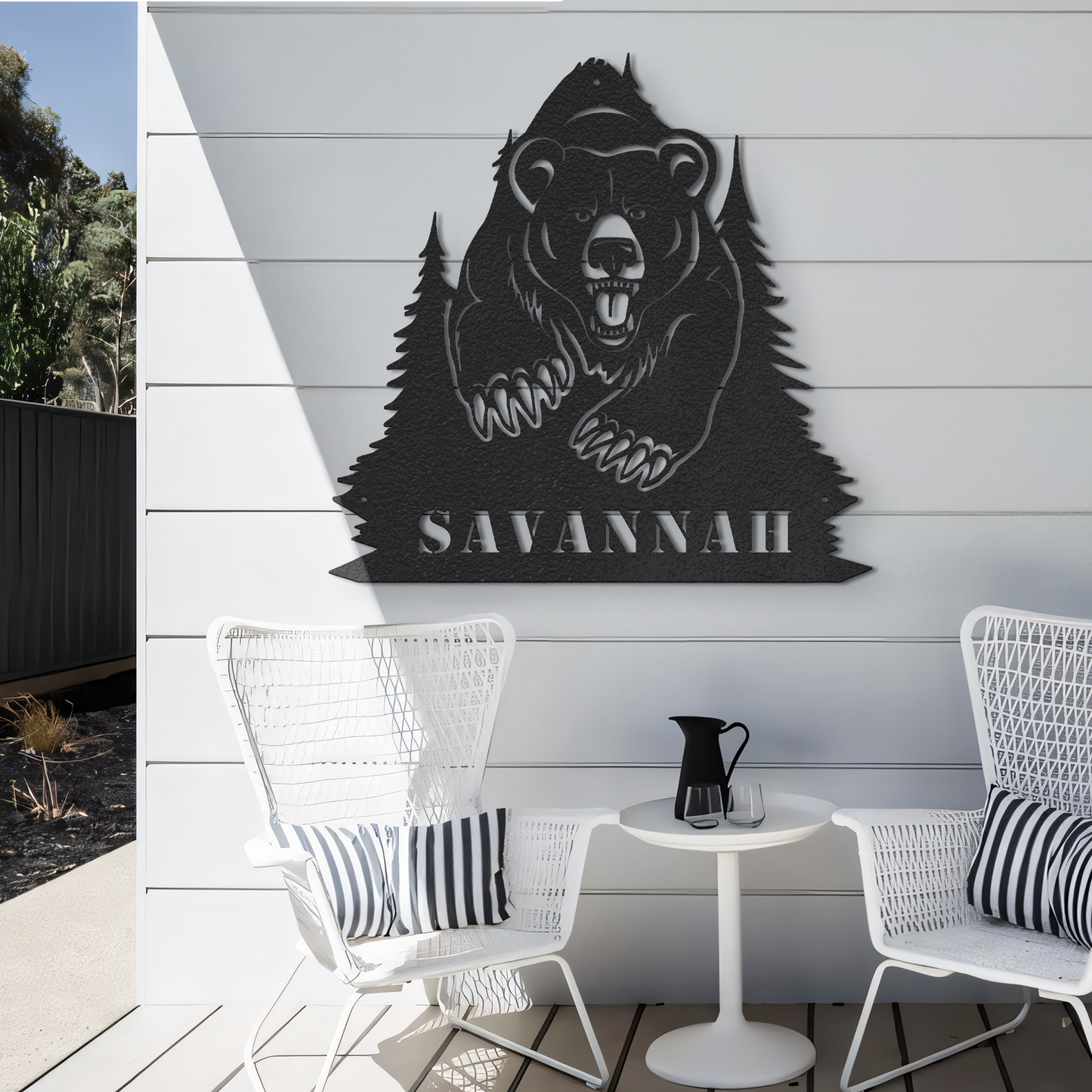 Bear Metal Sign, Great Outdoor, Bear Mountain Metal Wall Art, Family Name Black Bear Sign