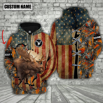 Custom Name Moose Hunting Shirt 3D All Over Printed Clothes