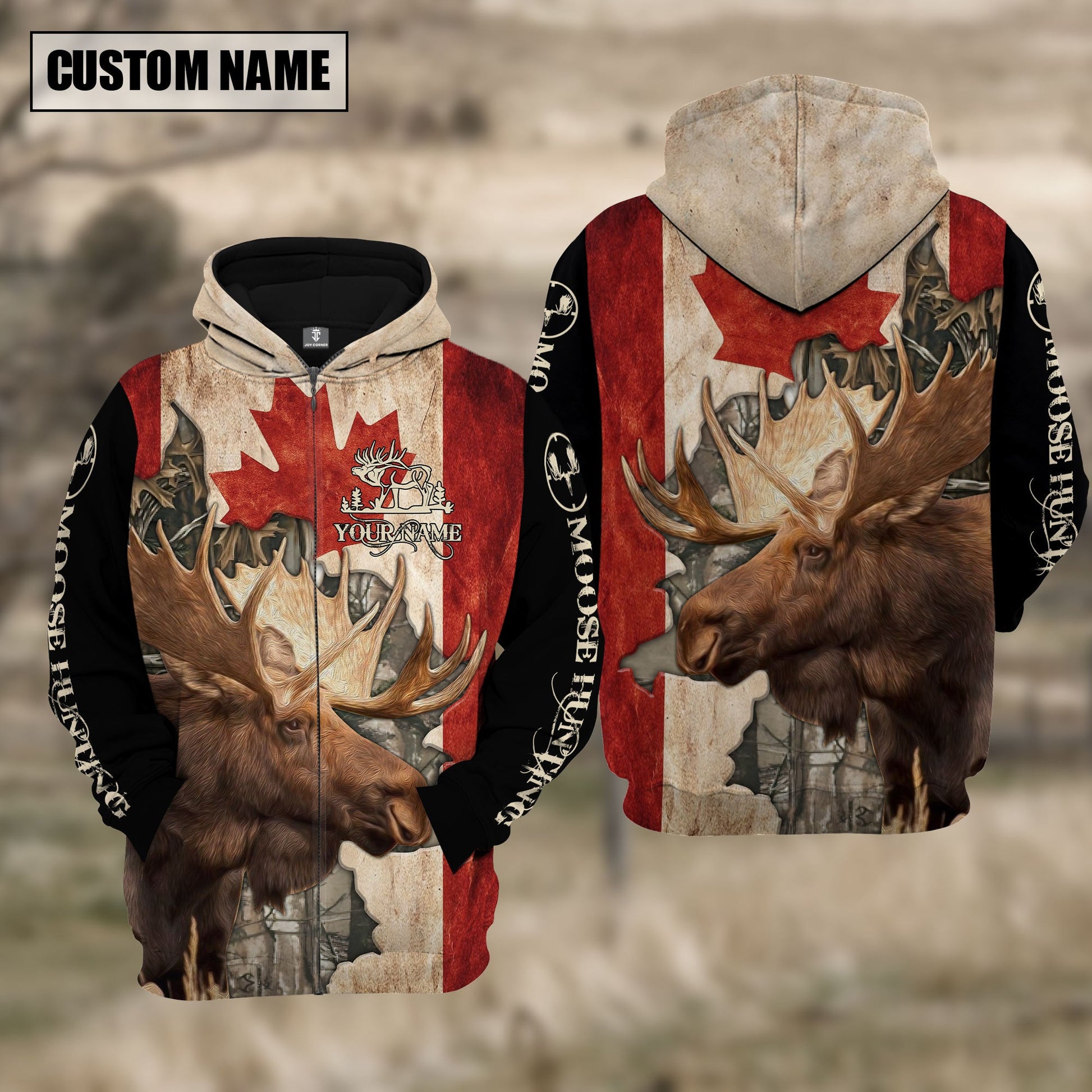 Custom Name Moose Hunting Canada Shirt 3D All Over Printed Clothes