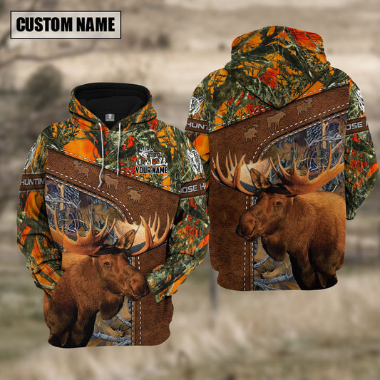 Custom Name Hunting Moose Shirt 3D All Over Printed Clothes