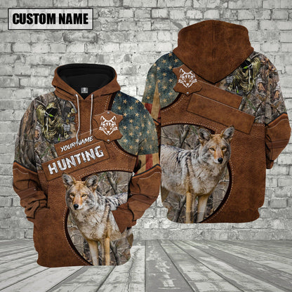 Custom Name Coyote Hunting Shirt 3D All Over Printed Clothes