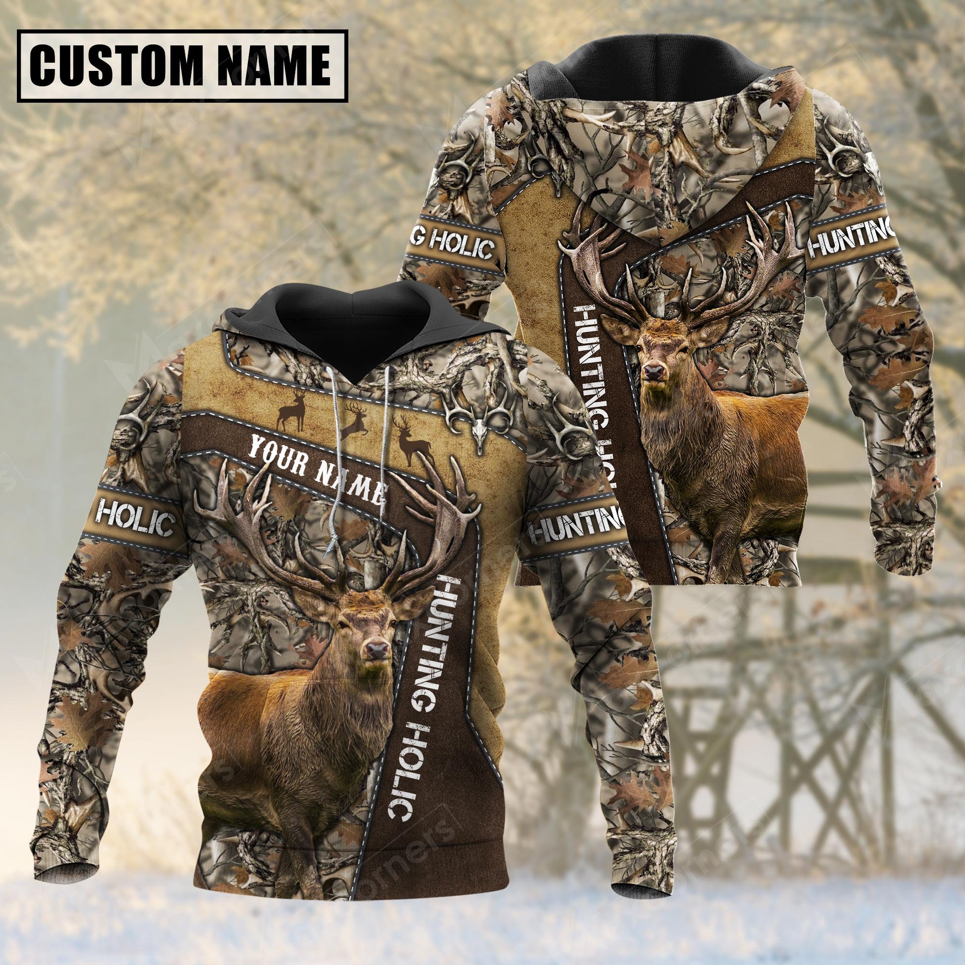 Personalized Name Hunting Deer 3D All Over Printed Clothes