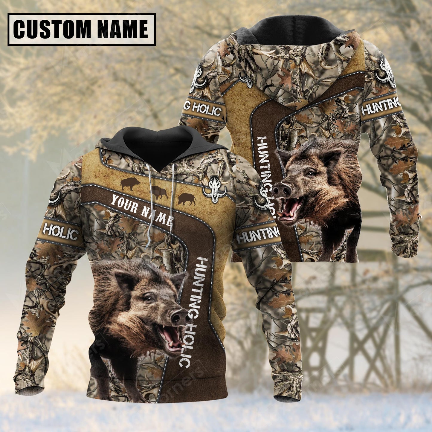 Personalized Name Hunting Boar 3D All Over Printed Clothes