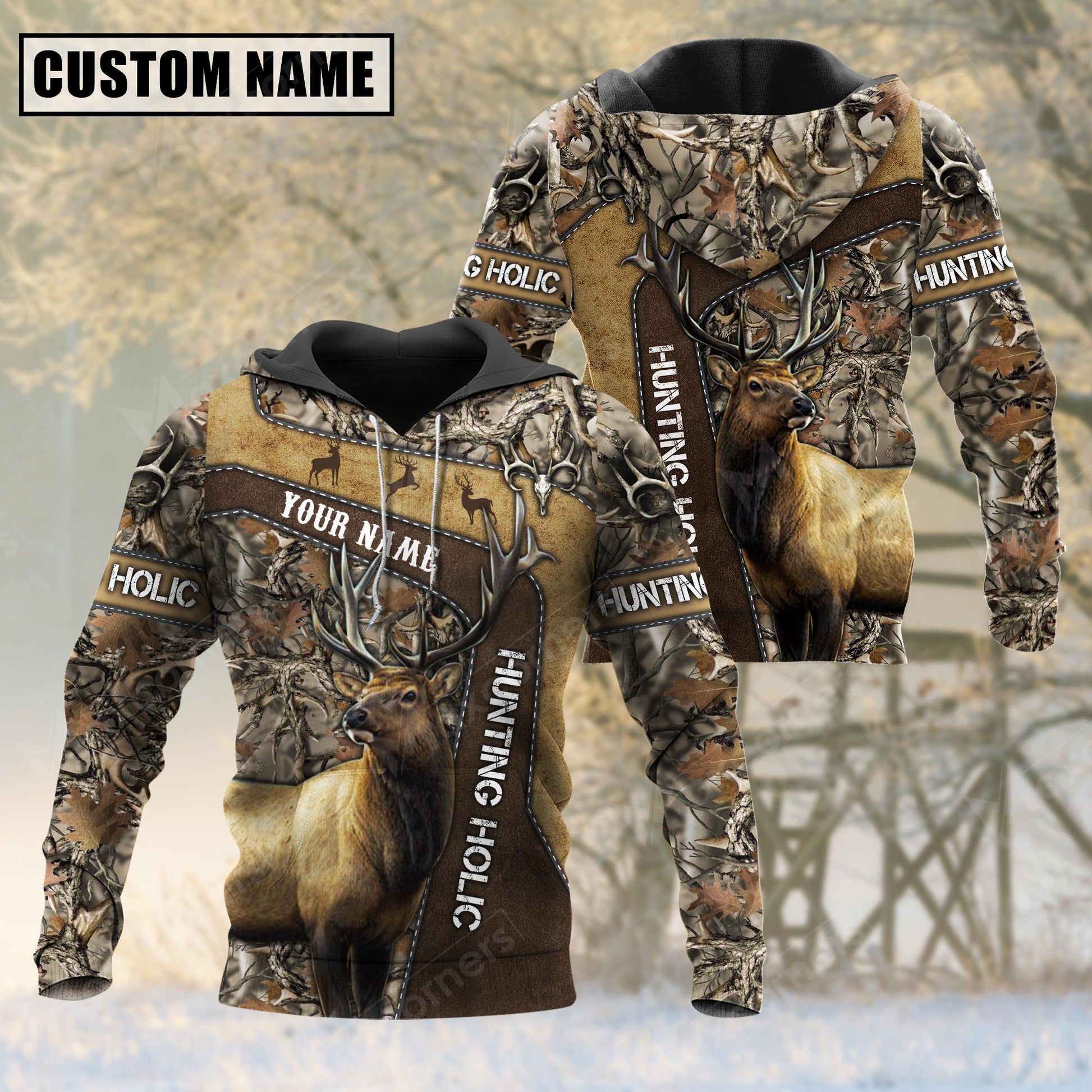 Personalized Name Hunting Elk 3D All Over Printed Clothes