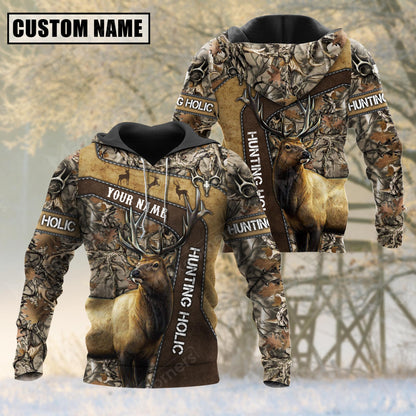 Personalized Name Hunting Elk 3D All Over Printed Clothes