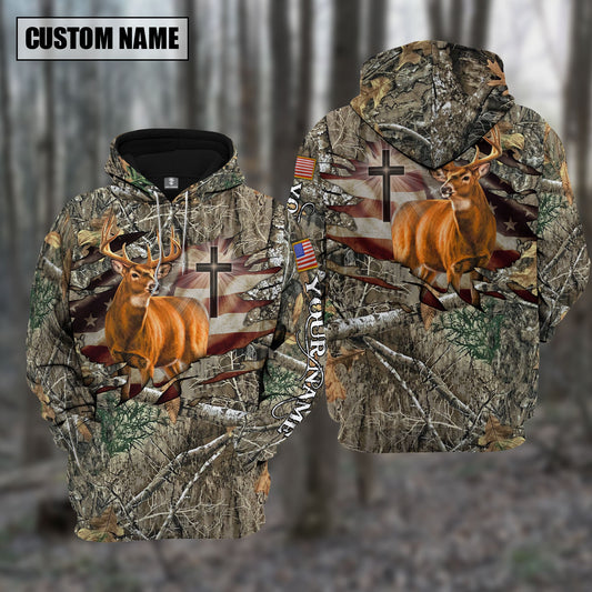 Personalized Name Deer Hunting All Over Printed Unisex Shirt